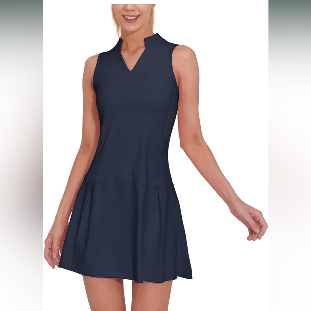Athletic Workout Sleeveless Womens Golf /Tennis dress w/ Shorts & Pockets NWT